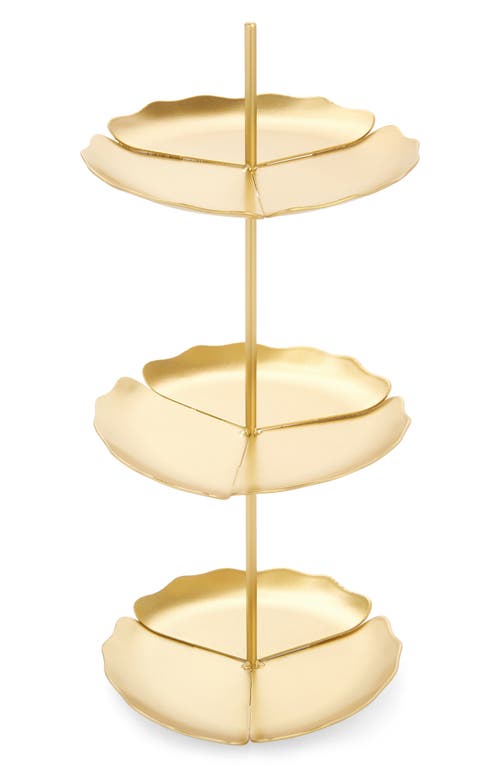 Nordstrom Floral Tiered Tray Tower in Gold at Nordstrom