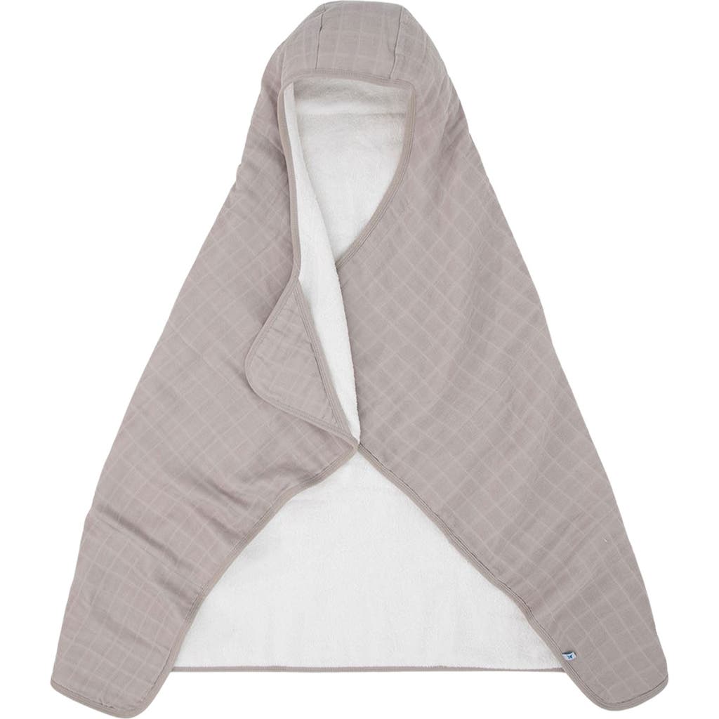Little Unicorn Cotton Muslin & Terry Hooded Towel In Porpoise