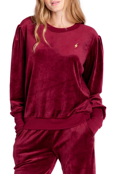 Velour Crew Pullover Lounge Sweater