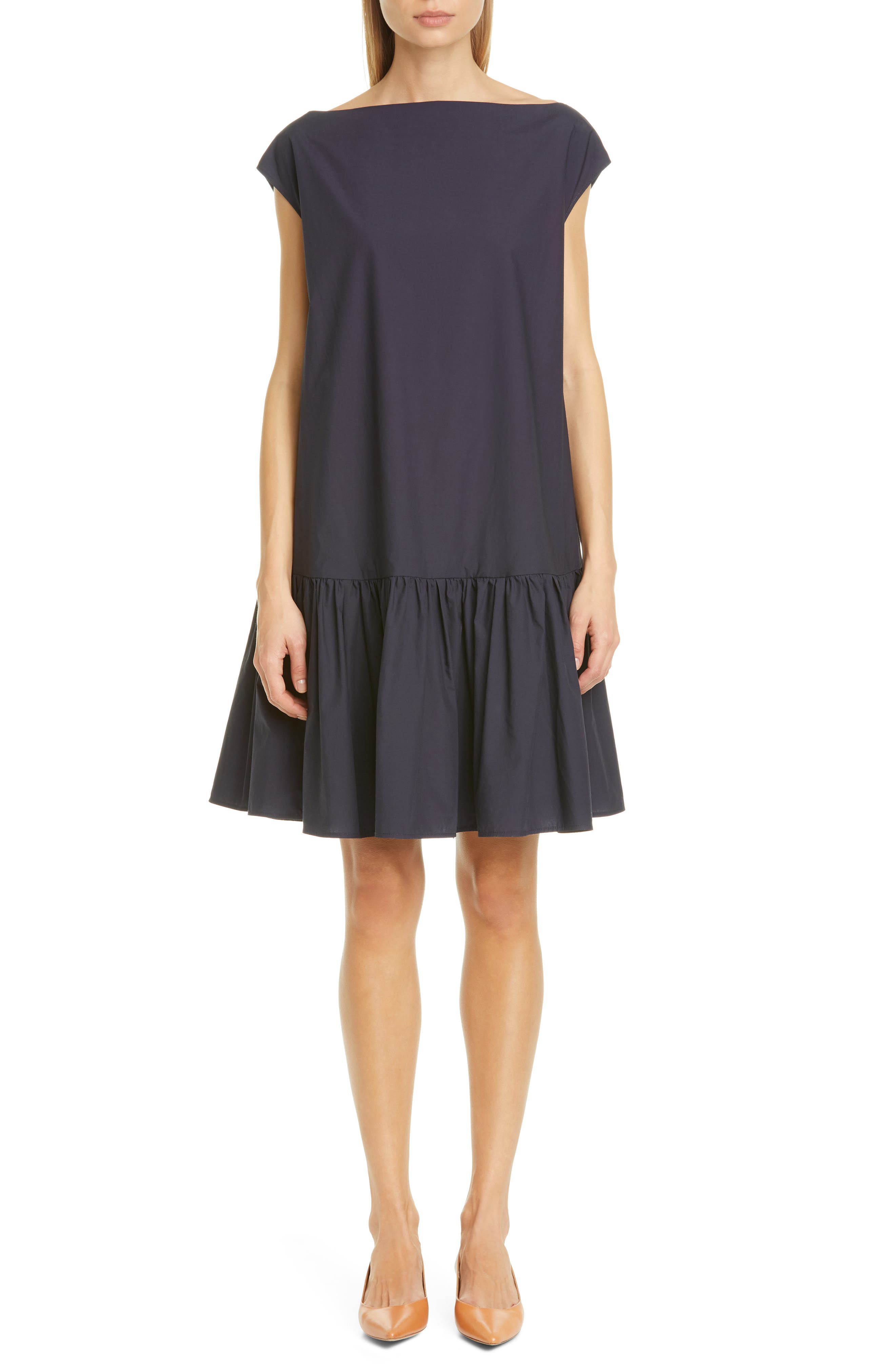 ruched cotton dress