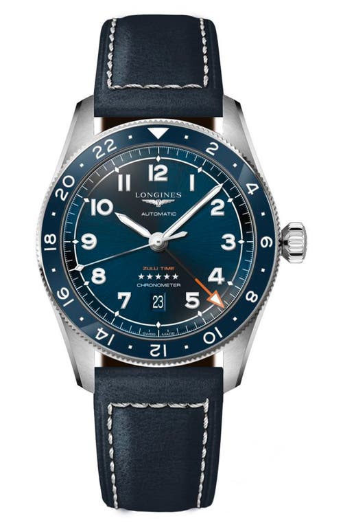 Longines Spirit Leather Strap Watch