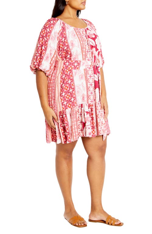 Shop City Chic Cosmo Print Minidress In Cosmopolitan