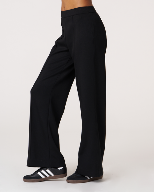 Shop Rebody Active Madison Pintuck Wide Leg Scuba Pant 30" In Black