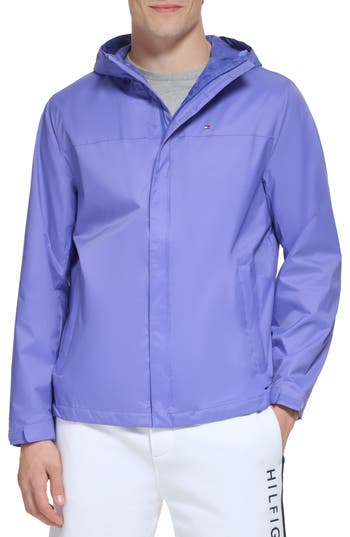 Tommy Hilfiger Hooded Rain Slicker Jacket In Very Peri
