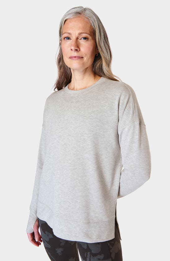 Shop Sweaty Betty After Class Sweatshirt In Light Grey Marl