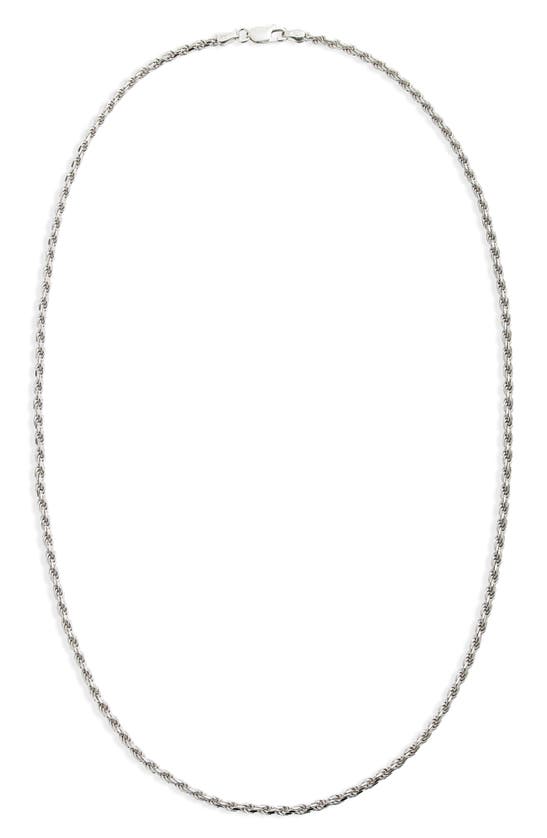Argento Vivo Sterling Silver Rope Chain Necklace In Metallic