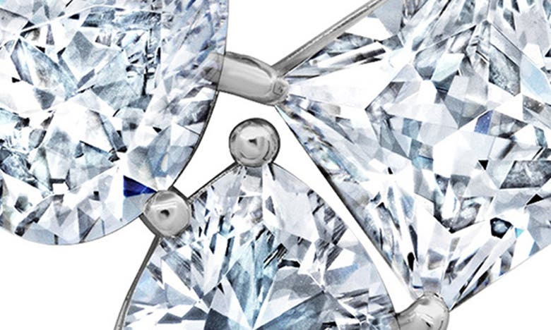 Crislu Cubic Zirconia Cluster Pendant Necklace In Silver