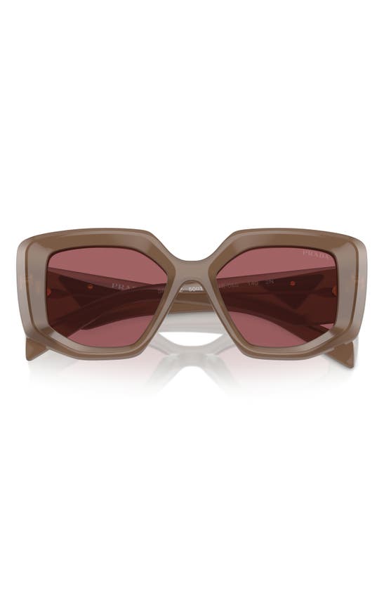 Prada Womens Brown Pr 14zs Irregular-frame Acetate Sunglasses In Dark Violet