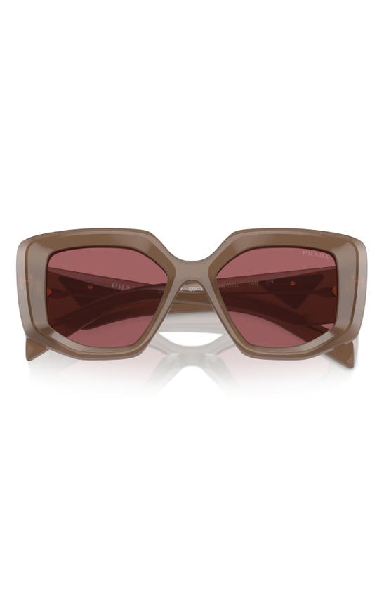 Shop Prada 50mm Geometric Sunglasses In Dark Violet