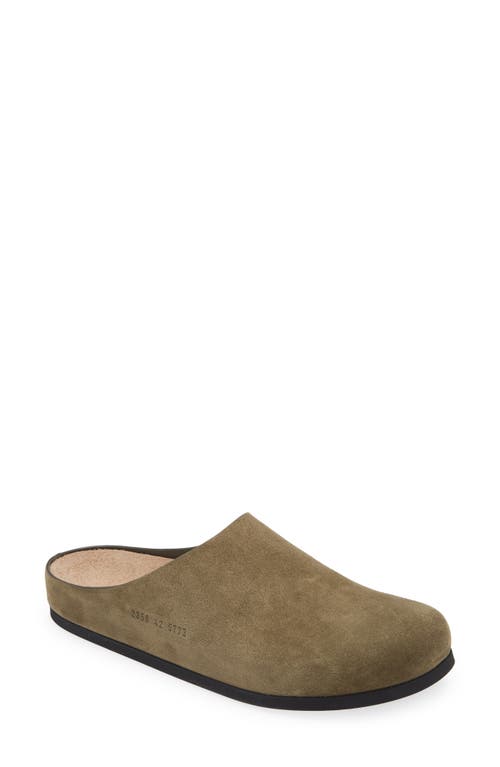 Suede Clog in Army Green