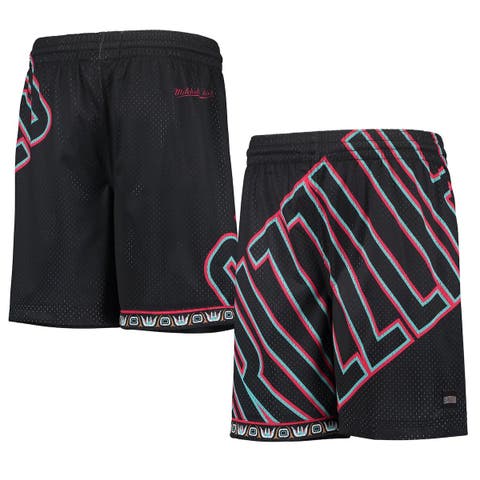 Men's Mitchell & Ness Black Vancouver Grizzlies Hardwood Classics Big Face  2.0 Shorts