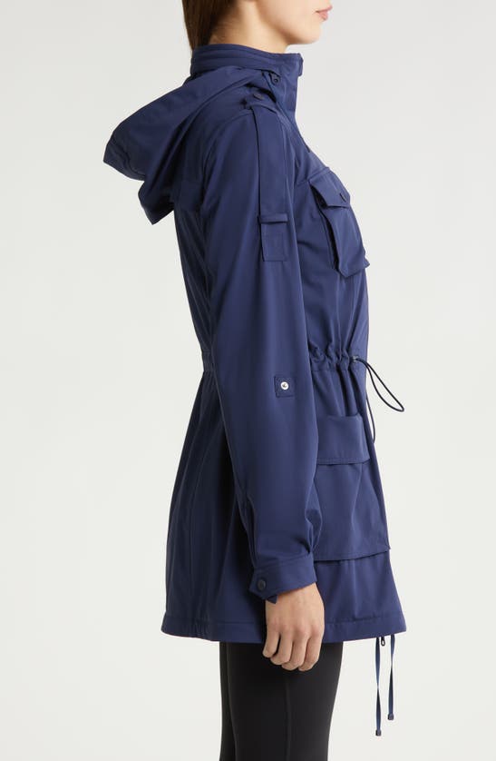 Shop Blanc Noir Mastermind Hooded Jacket In Naval Blue