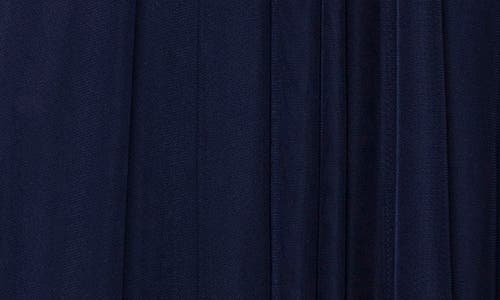 Betsy & Adam Petites Womens Full Length Embroidered Evening Dress In Navy/gold