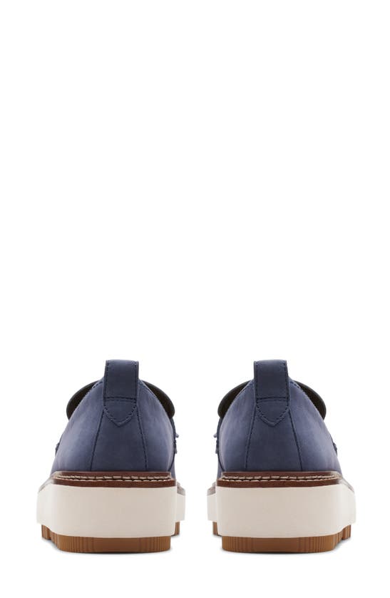 Shop Clarks (r) Orianna Platform Penny Loafer In Navy Nubuck