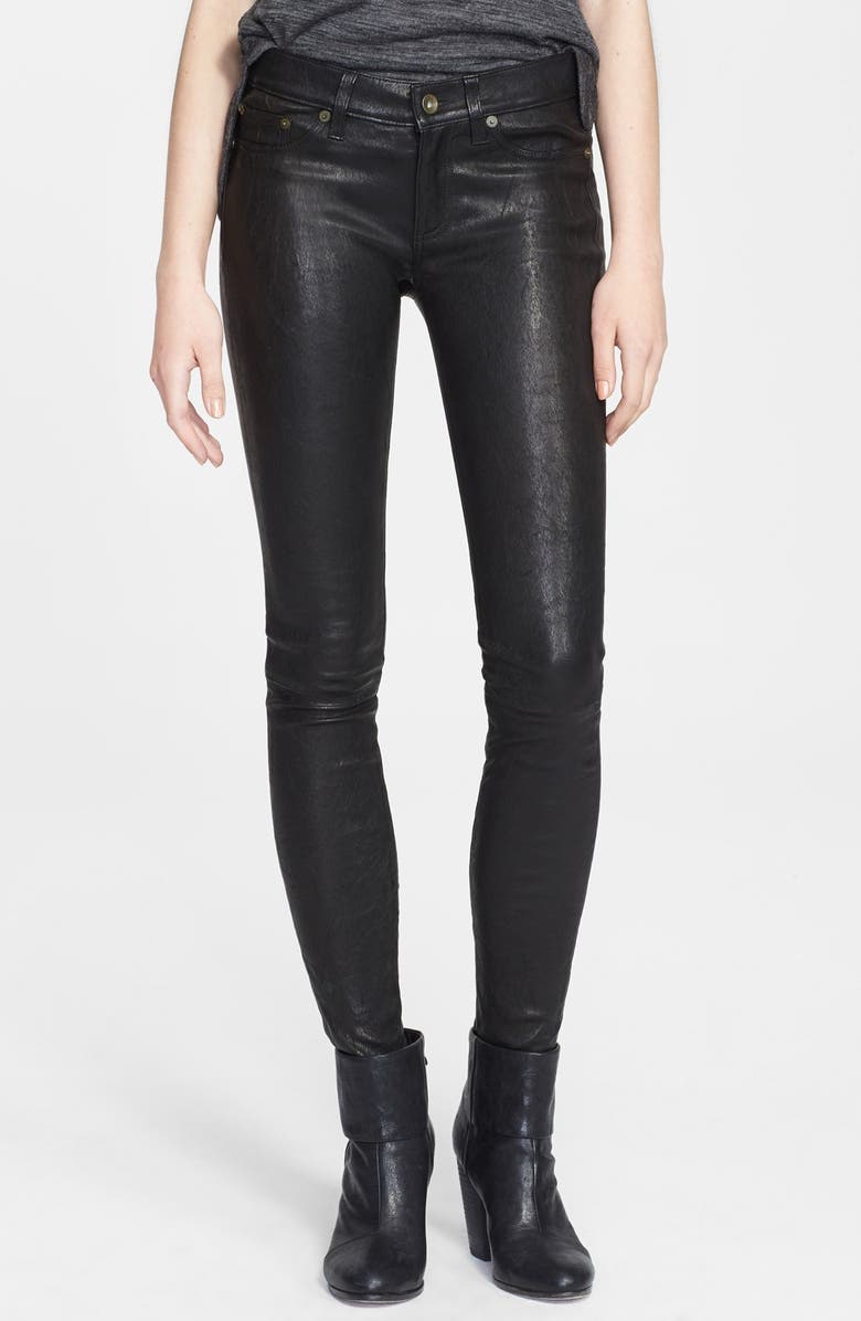 rag & bone/JEAN Lambskin Leather Skinny Pants | Nordstrom
