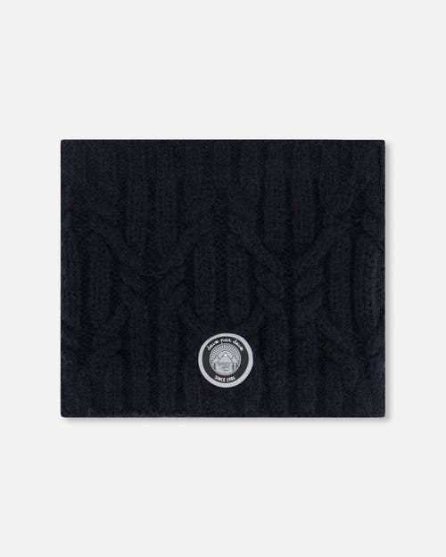 Deux Par Deux Kids Unisex Knit Neckwarmer Black In Anthracite