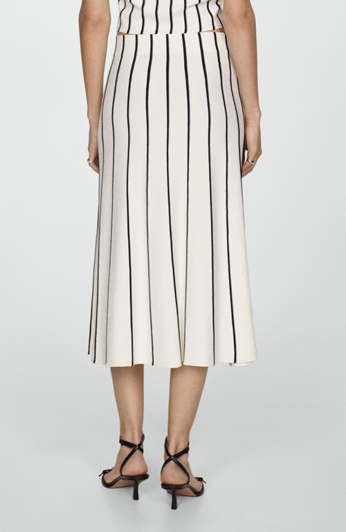 Shop Mango Tatiana Stripe Midi Skirt In Ecru