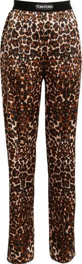 Tom Ford Green Leopard Print Pants - Janet Mandell