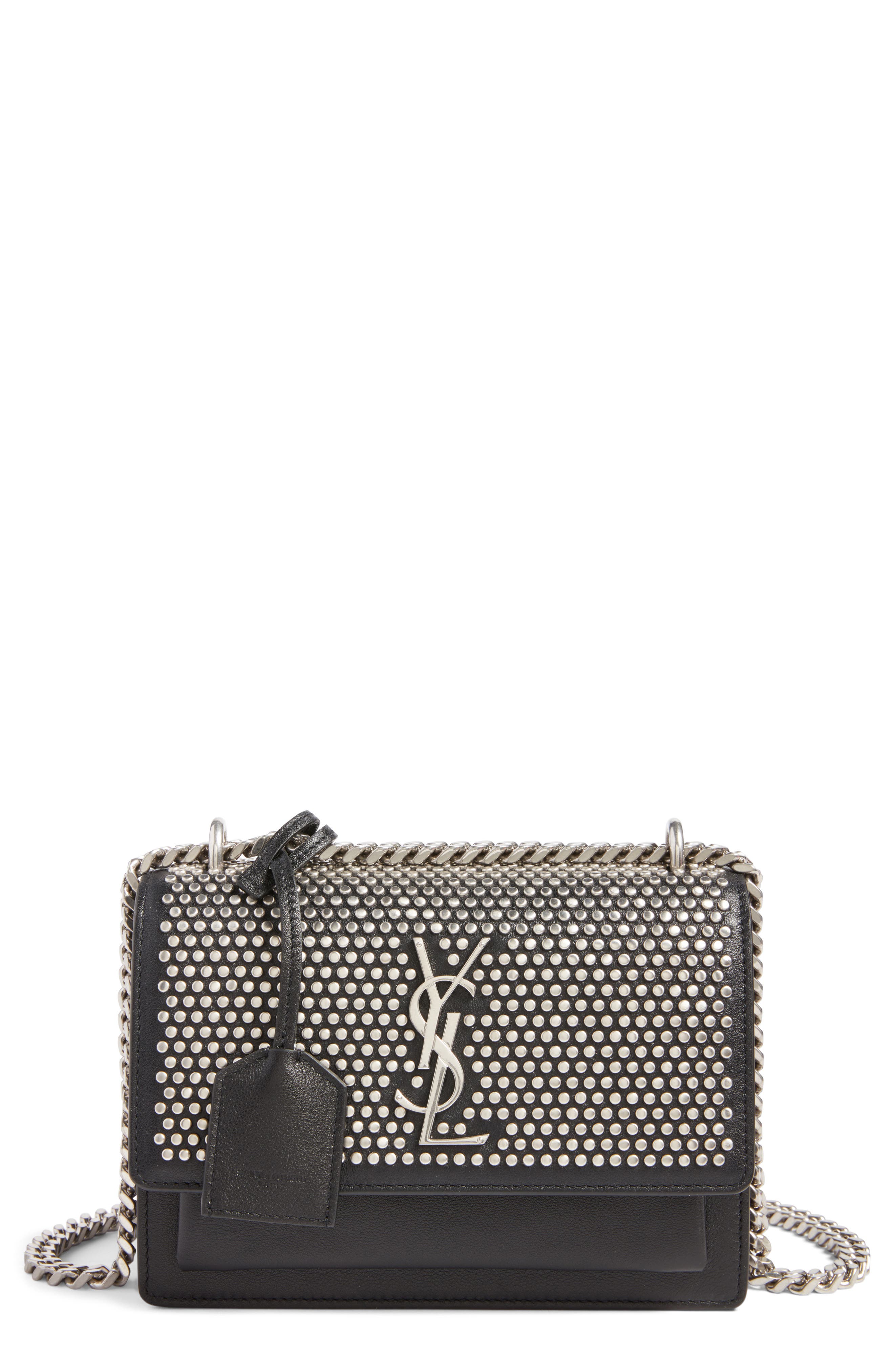Saint Laurent Small Sunset Studded Leather Shoulder Bag Nordstrom