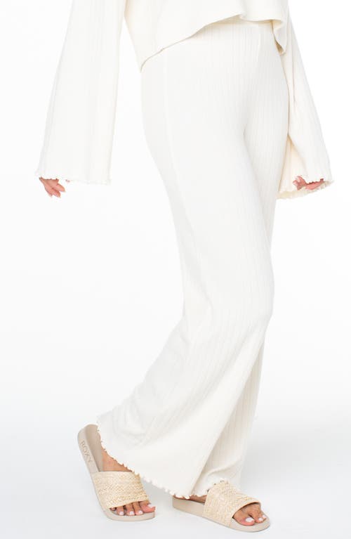 Roxy Cool Serenity Rib Knit Pants In Cloud Dancer