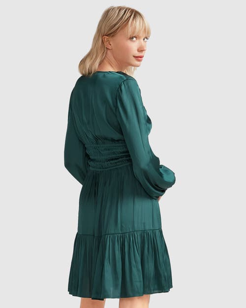 Shop Belle & Bloom Serendipity Long Sleeve Dress In Dark Green