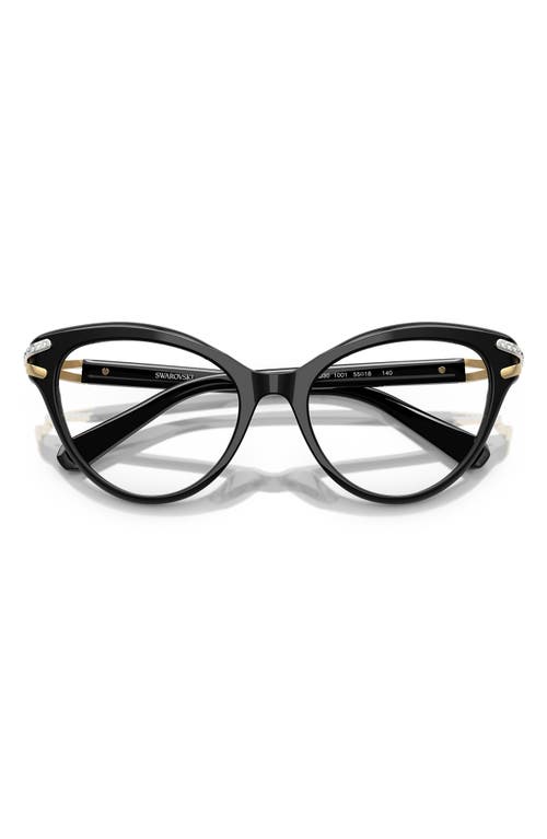Swarovski 53mm Cat Eye Optical Glasses In Black