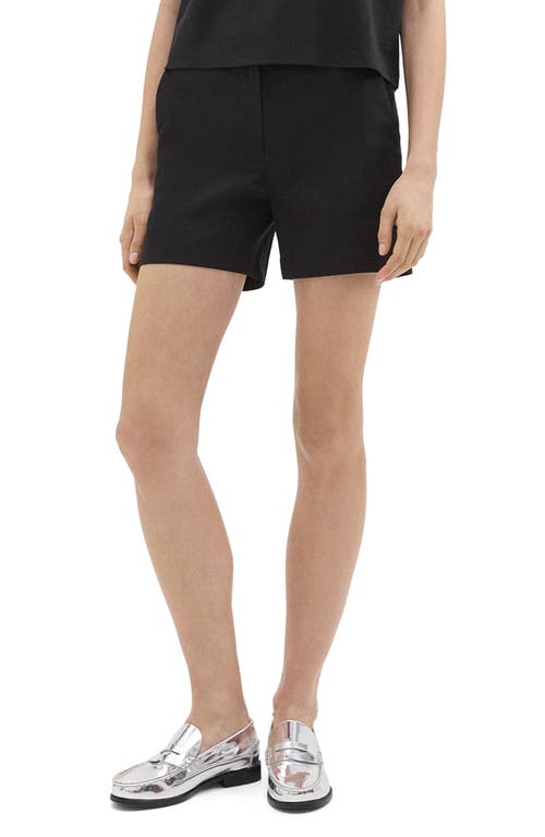 Good Tab Waist Linen Blend Shorts in Black