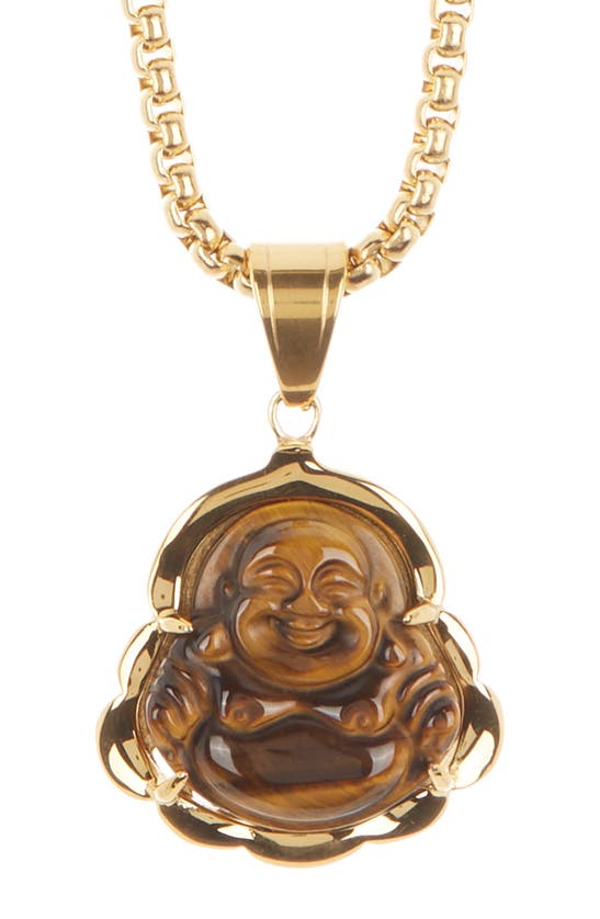 Shop Eye Candy Los Angeles Leo Buddha Pendant Necklace In Gold