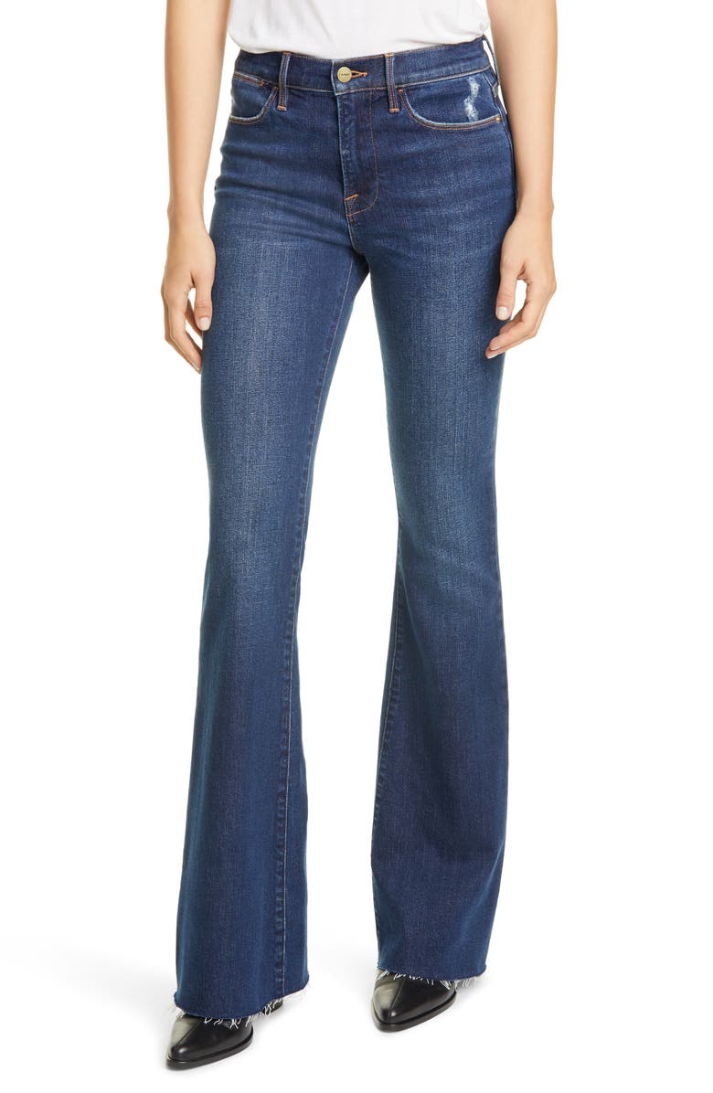 FRAME Le High Raw Edge Flare Jeans (Fenn) | Nordstrom