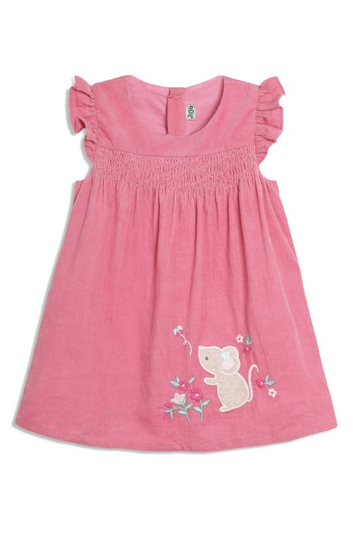 Shop Jojo Maman Bébé Jojo Maman Bebe Mouse Appliqué Cotton Corduroy Dress & Bodysuit Set In Pink