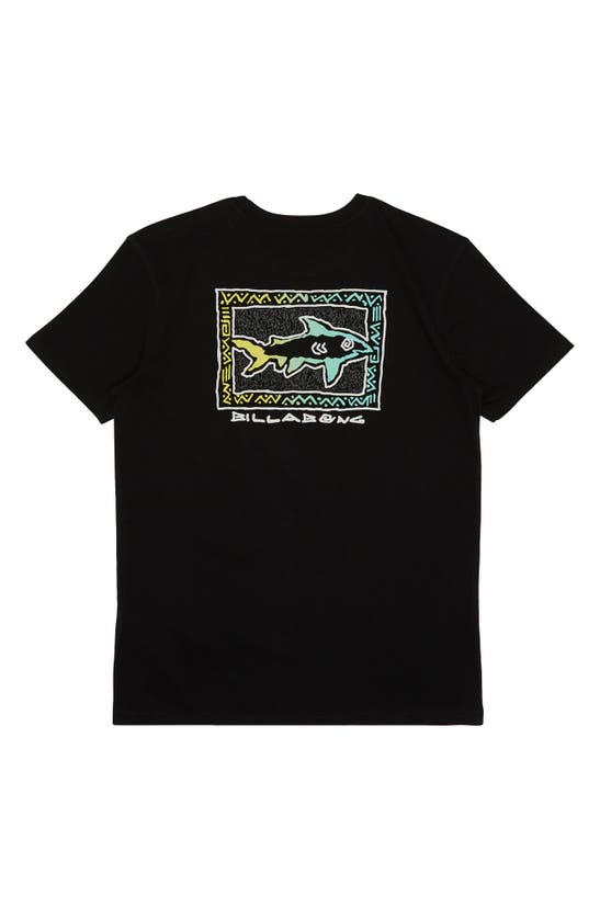 Shop Billabong Kids' Sharky Cotton Graphic T-shirt In Black