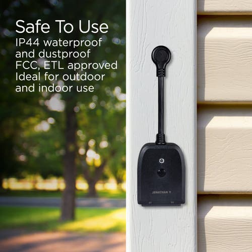 Jonathan Y Outdoor Smart Dual Plug In Black
