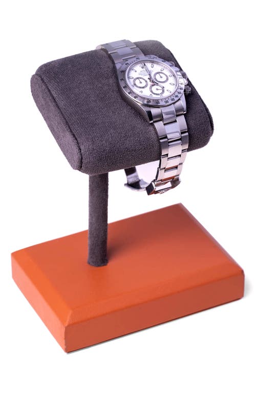 Bey-berk Leather Watch Display Stand In Matte Brown