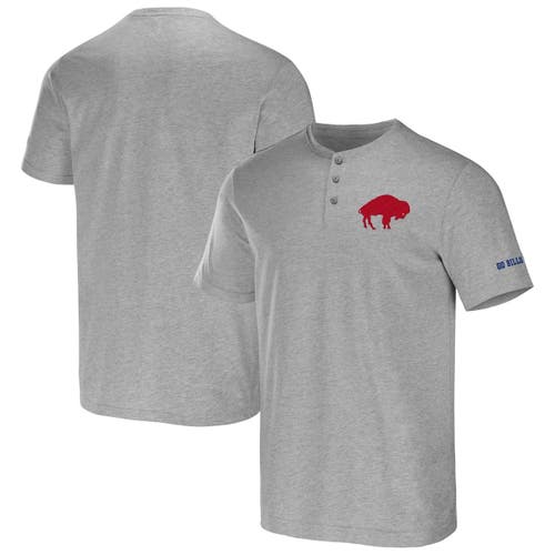 Men's NFL x Darius Rucker Collection by Fanatics Heathered Gray Buffalo Bills Henley T-Shirt in Heather Gray