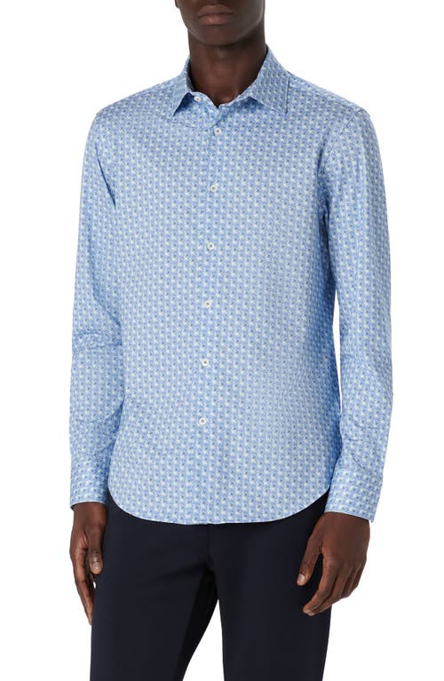 Bugatchi James OoohCotton Geo Print Button-Up Shirt Periwinkle at Nordstrom,