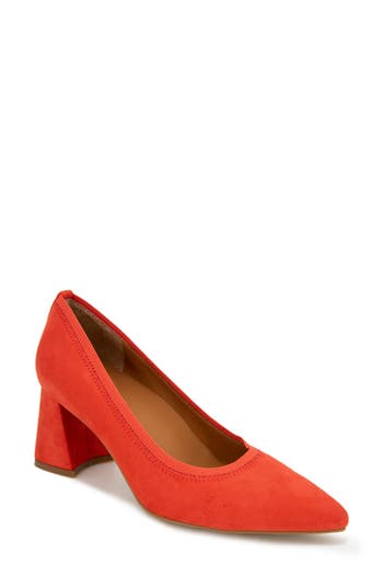 Gentle Souls By Kenneth Cole Dionne Pointed Toe Pump In Bright Coral Suede
