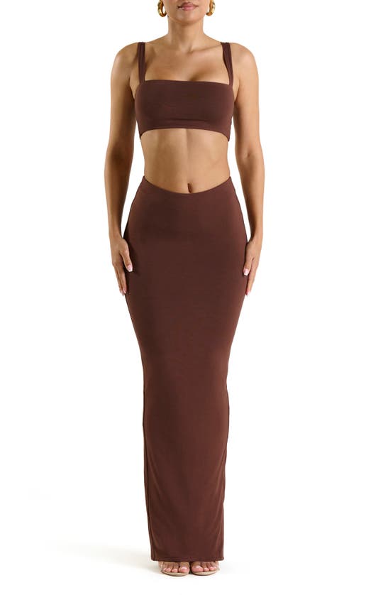 Shop N By Naked Wardrobe Naked Wardrobe Maxi Skirt In Chocolate