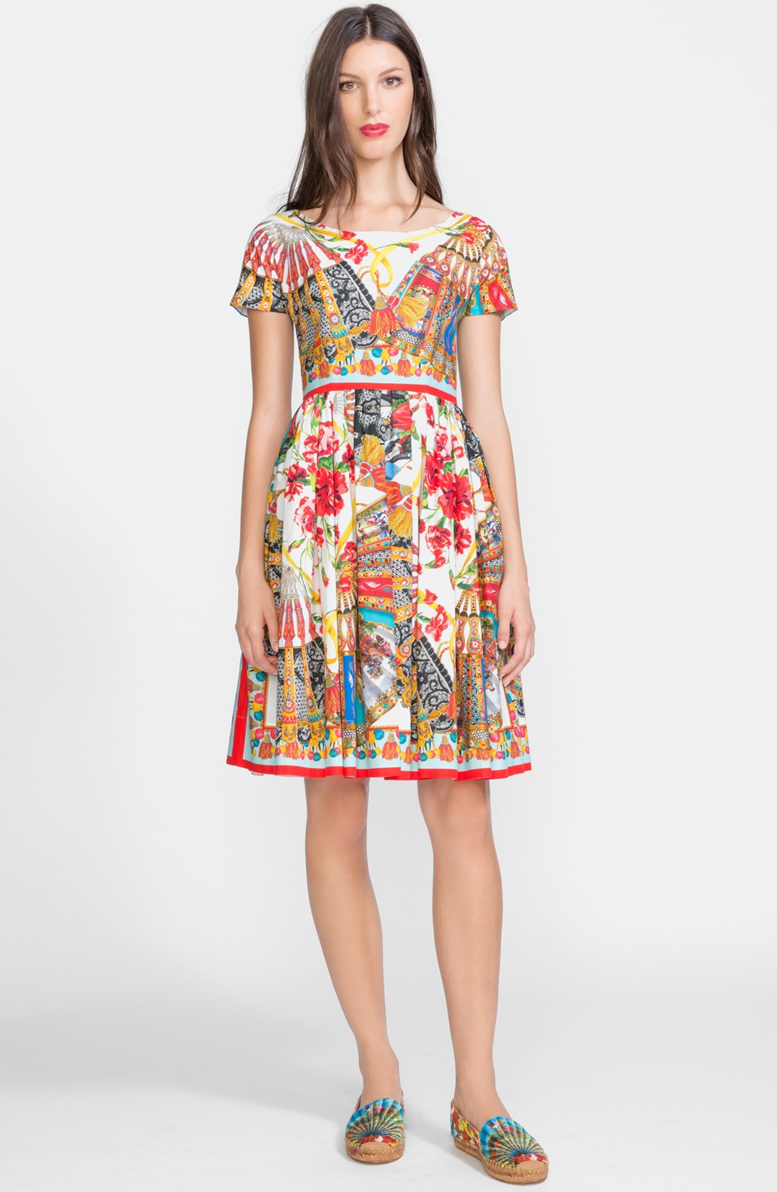 Dolce&Gabbana Print Cotton Fit & Flare Dress | Nordstrom