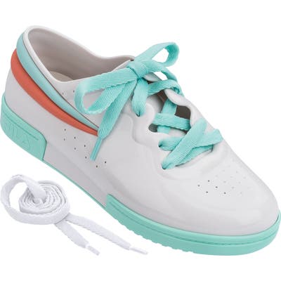 Melissa X Fila Lace-Up Sneaker, White