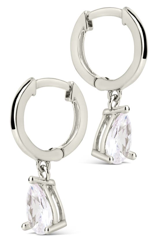 Shop Sterling Forever Adalie Cubic Zirconia Pear Drop Huggie Hoop Earrings In Silver