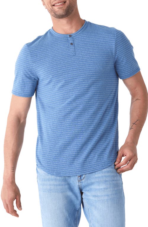 Threads 4 Thought Stripe Short Sleeve Henley In Blue