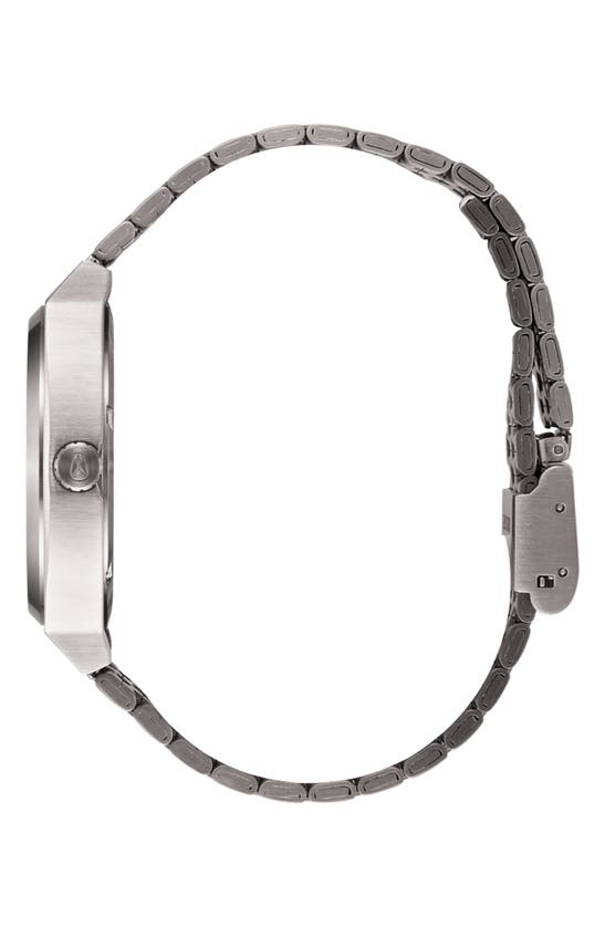 Nixon The Time Teller Bracelet Watch, 37mm In Light Gunmetal / Dusty Blue