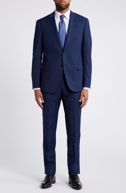 Shop Emporio Armani Microcheck Wool Suit In Royal Blue