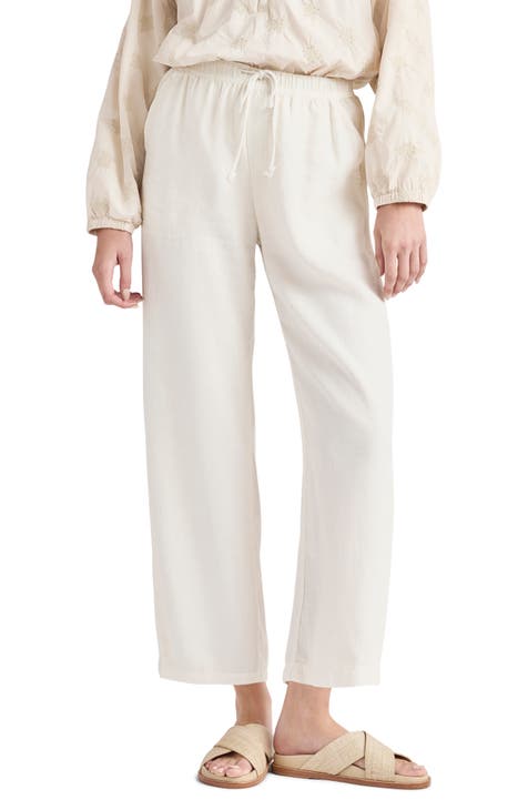 The Row White Cotton Capri Pants, Size 6