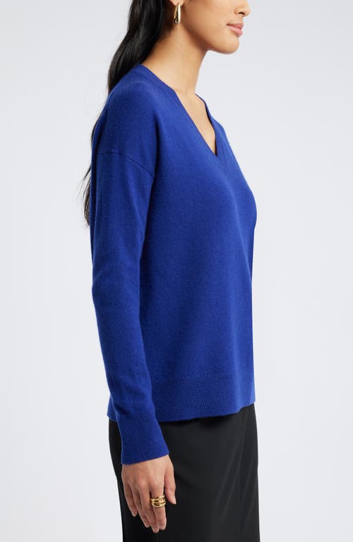 Shop Nordstrom V-neck Cashmere Sweater In Blue Beacon