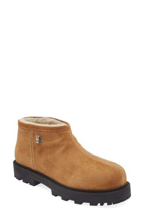 Givenchy Storm Genuine Shearling Lined Suede Ankle Boot Beige Camel at Nordstrom,