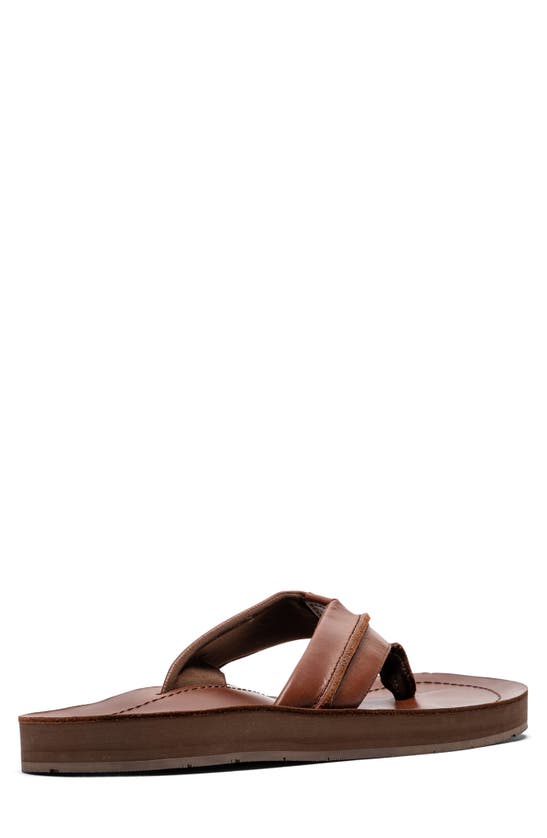 Shop Rodd & Gunn Piha Flip Flop In Cognac Pull Up