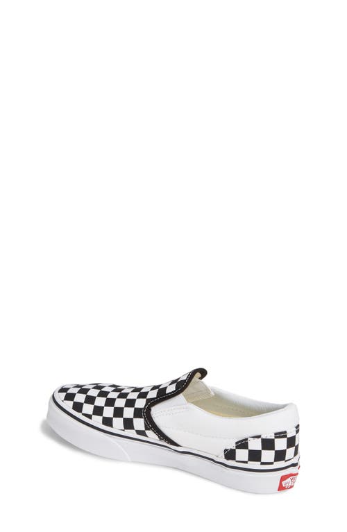 Shop Vans Kids' Classic Checker Slip-on In Black/true White