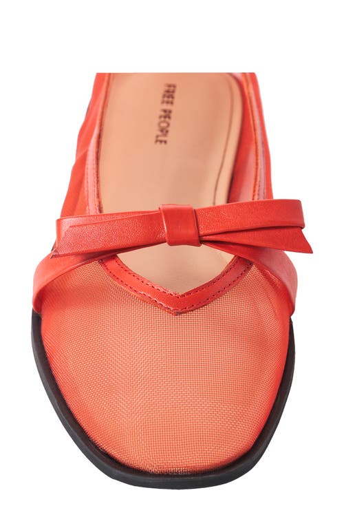 Shop Free People Mania Mesh Bow Flat In Red Mesh