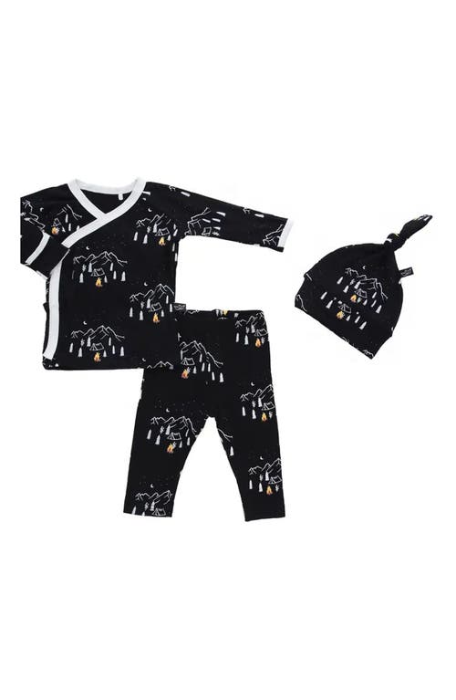 Peregrine Kidswear Midnight Camping Take Me Home Top, Pants & Knot Beanie Set in Black 